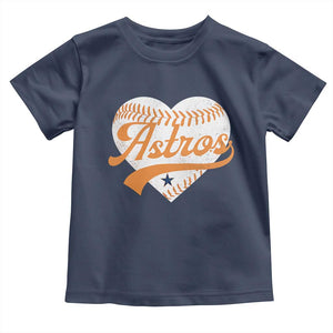 Retro Astro Script Name Toddler T Shirt Baseball Heart Vintage Sports Fans TS10 Navy Print Your Wear