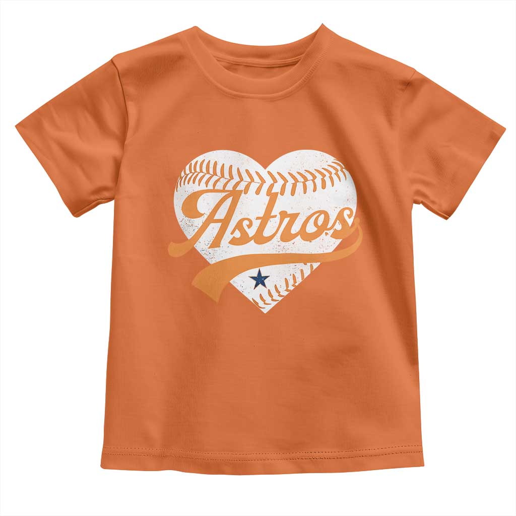 Retro Astro Script Name Toddler T Shirt Baseball Heart Vintage Sports Fans TS10 Orange Print Your Wear