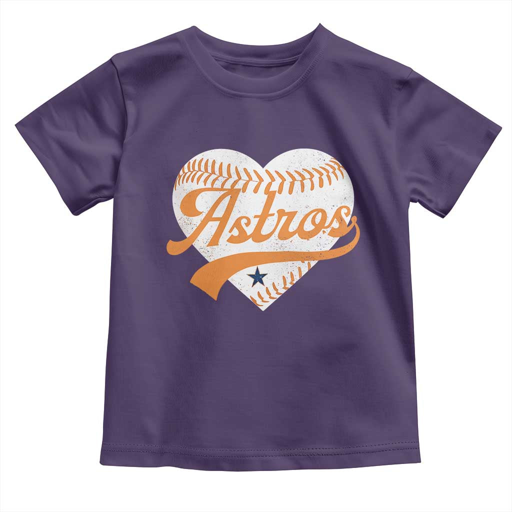 Retro Astro Script Name Toddler T Shirt Baseball Heart Vintage Sports Fans TS10 Purple Print Your Wear