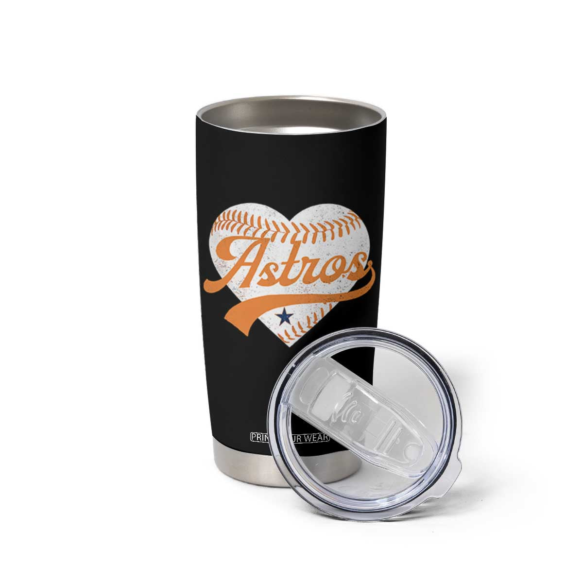 Retro Astro Script Name Tumbler Cup Baseball Heart Vintage Sports Fans TS10 Print Your Wear