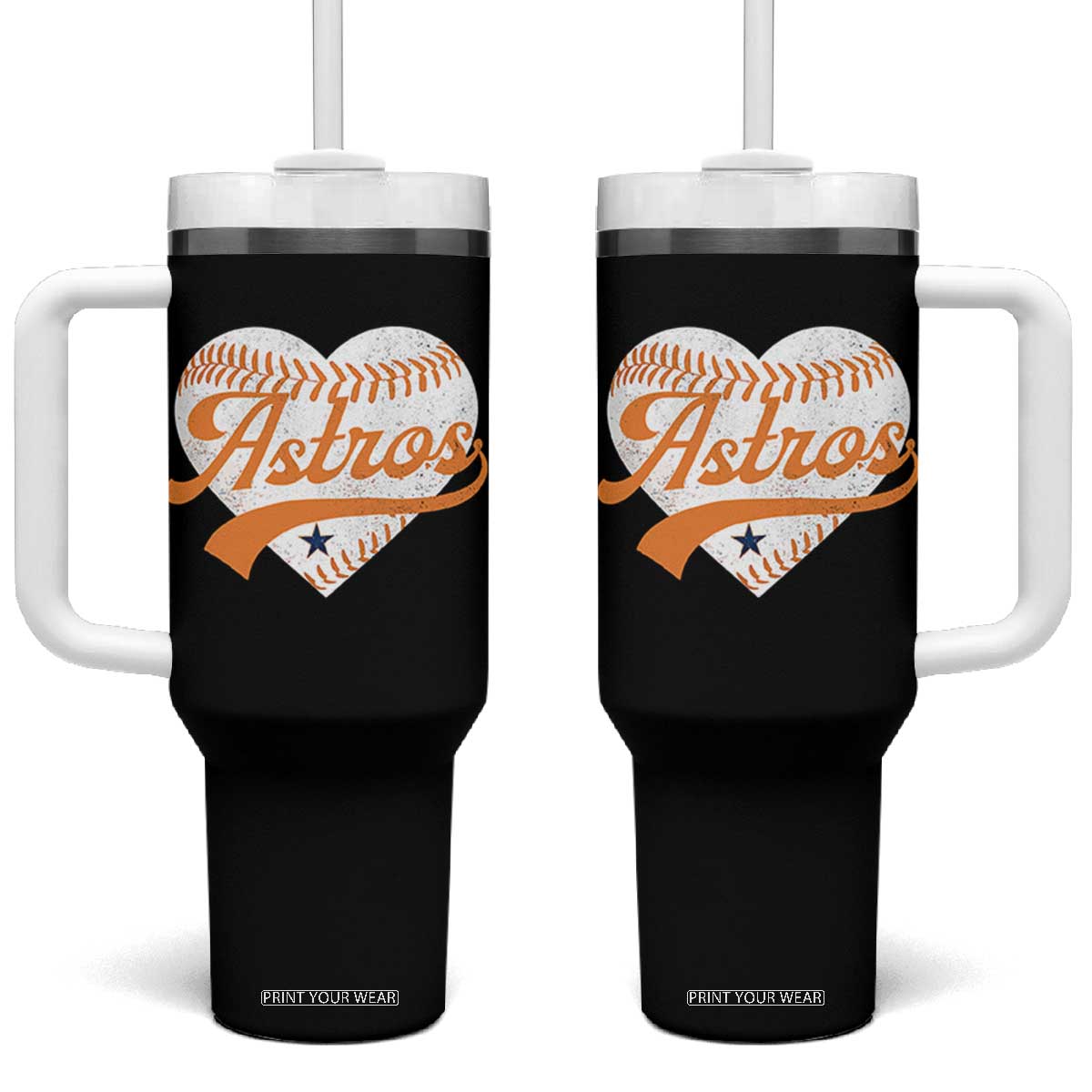 Retro Astro Script Name Tumbler With Handle Baseball Heart Vintage Sports Fans TS10 One Size: 40 oz Black Print Your Wear