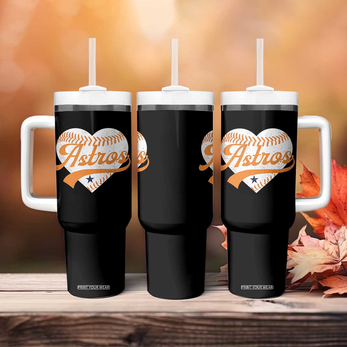 Retro Astro Script Name Tumbler With Handle Baseball Heart Vintage Sports Fans TS10 Print Your Wear