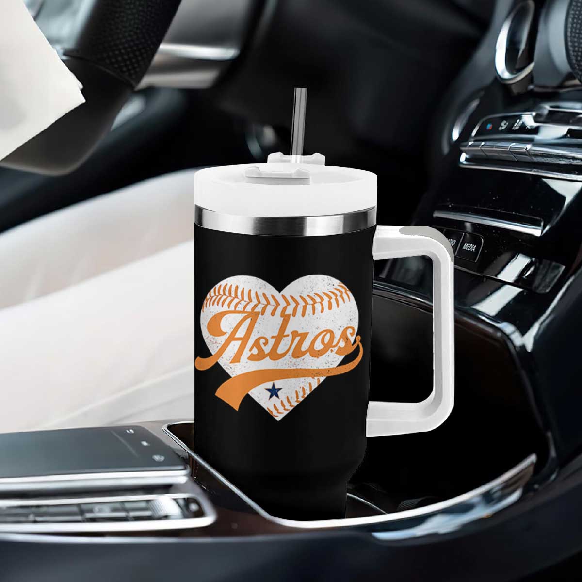 Retro Astro Script Name Tumbler With Handle Baseball Heart Vintage Sports Fans TS10 Print Your Wear