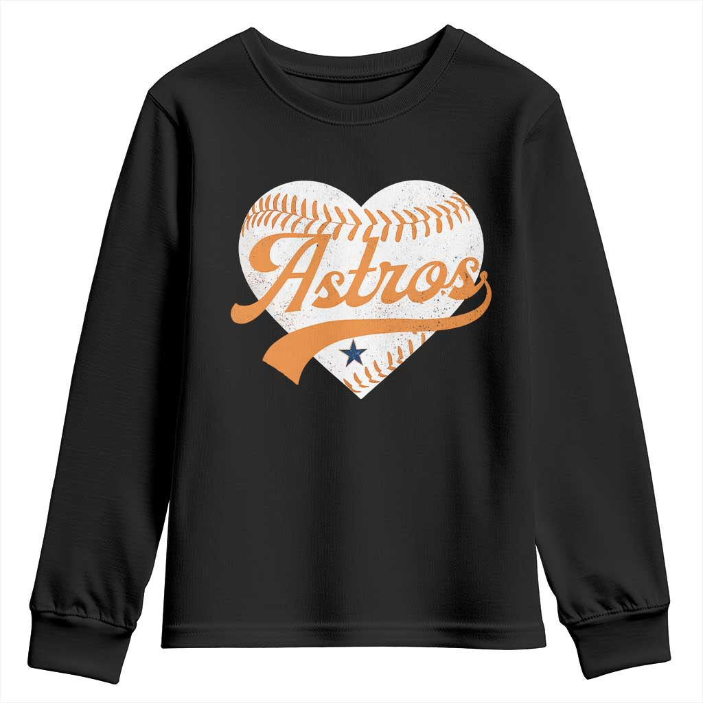 Retro Astro Script Name Youth Sweatshirt Baseball Heart Vintage Sports Fans TS10 Black Print Your Wear