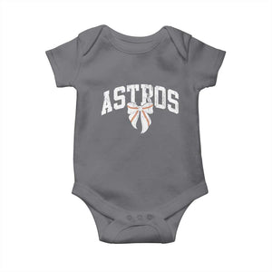 Retro Astro Varsity Name Baby Onesie Baseball Coquette Bow TS10 Charcoal Print Your Wear