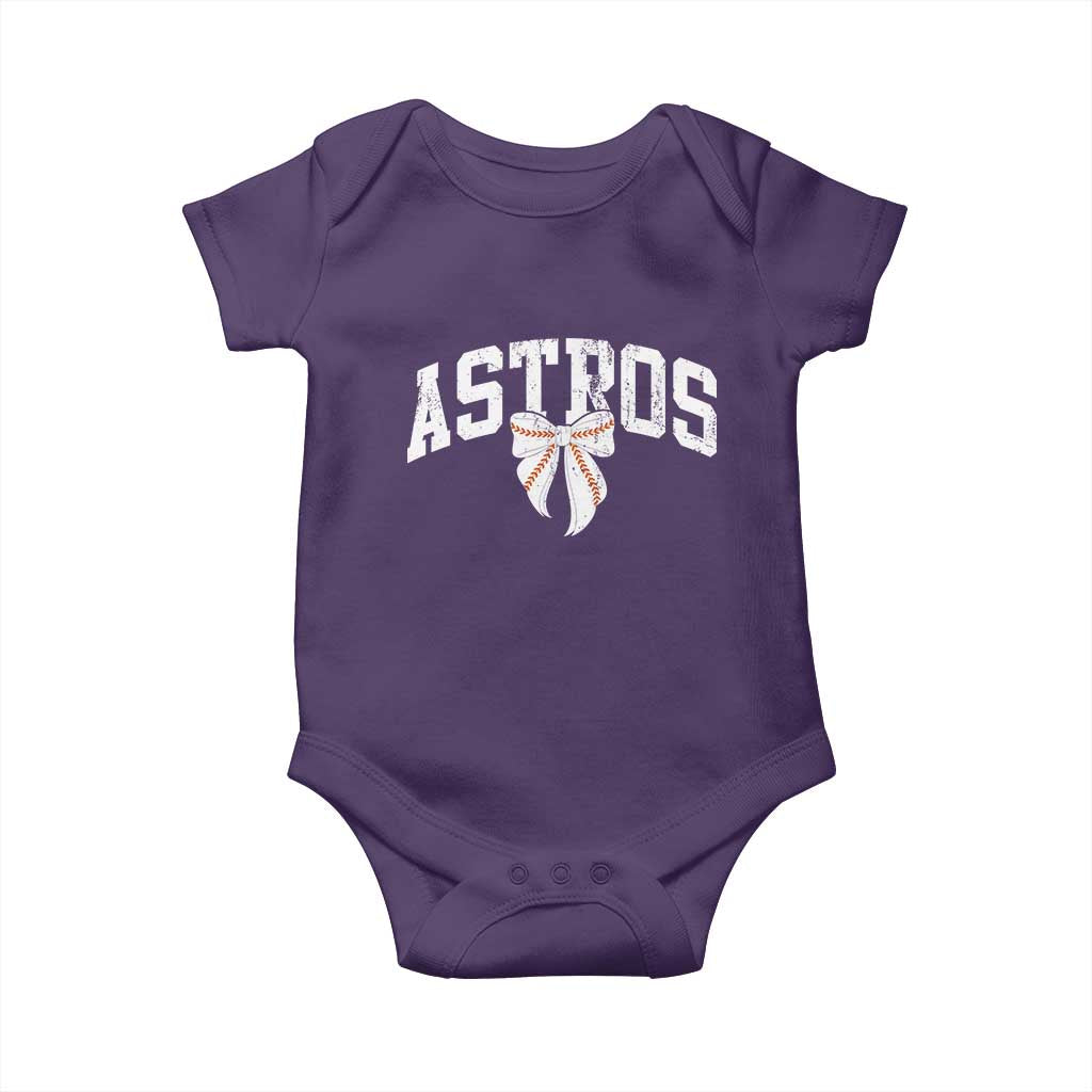 Retro Astro Varsity Name Baby Onesie Baseball Coquette Bow TS10 Purple Print Your Wear