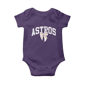 Retro Astro Varsity Name Baby Onesie Baseball Coquette Bow TS10 Purple Print Your Wear