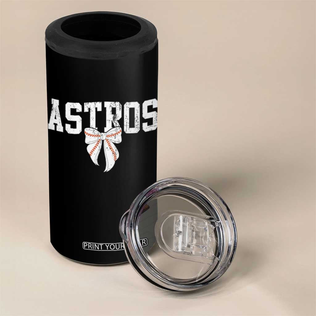 Retro Astro Varsity Name 4 in 1 Can Cooler Tumbler Baseball Coquette Bow TS10 Print Your Wear