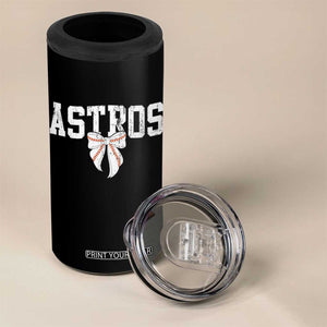 Retro Astro Varsity Name 4 in 1 Can Cooler Tumbler Baseball Coquette Bow TS10 Print Your Wear