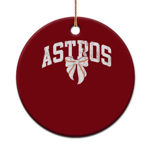 Retro Astro Varsity Name Ceramic Ornament Baseball Coquette Bow TS10 1pc Red Print Your Wear