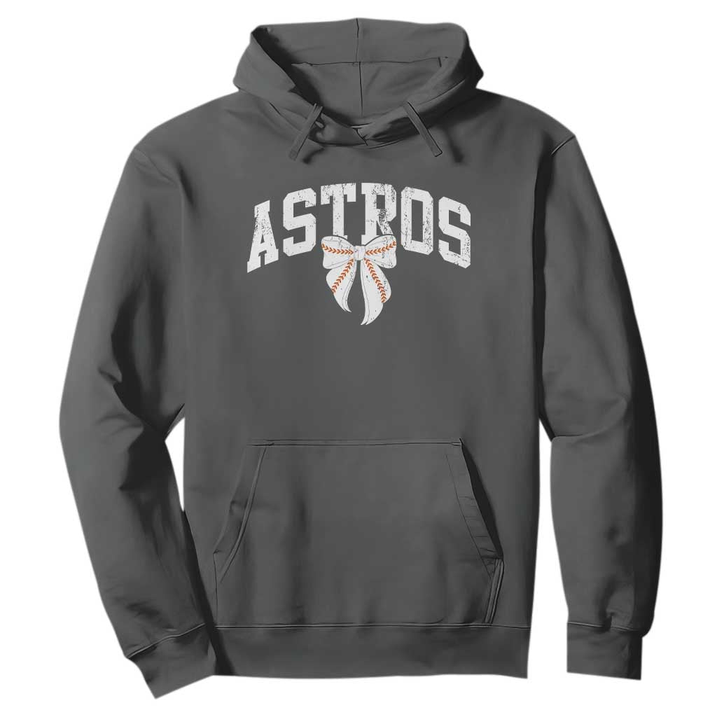 Retro Astro Varsity Name Hoodie Baseball Coquette Bow TS10 Dark Heather Print Your Wear