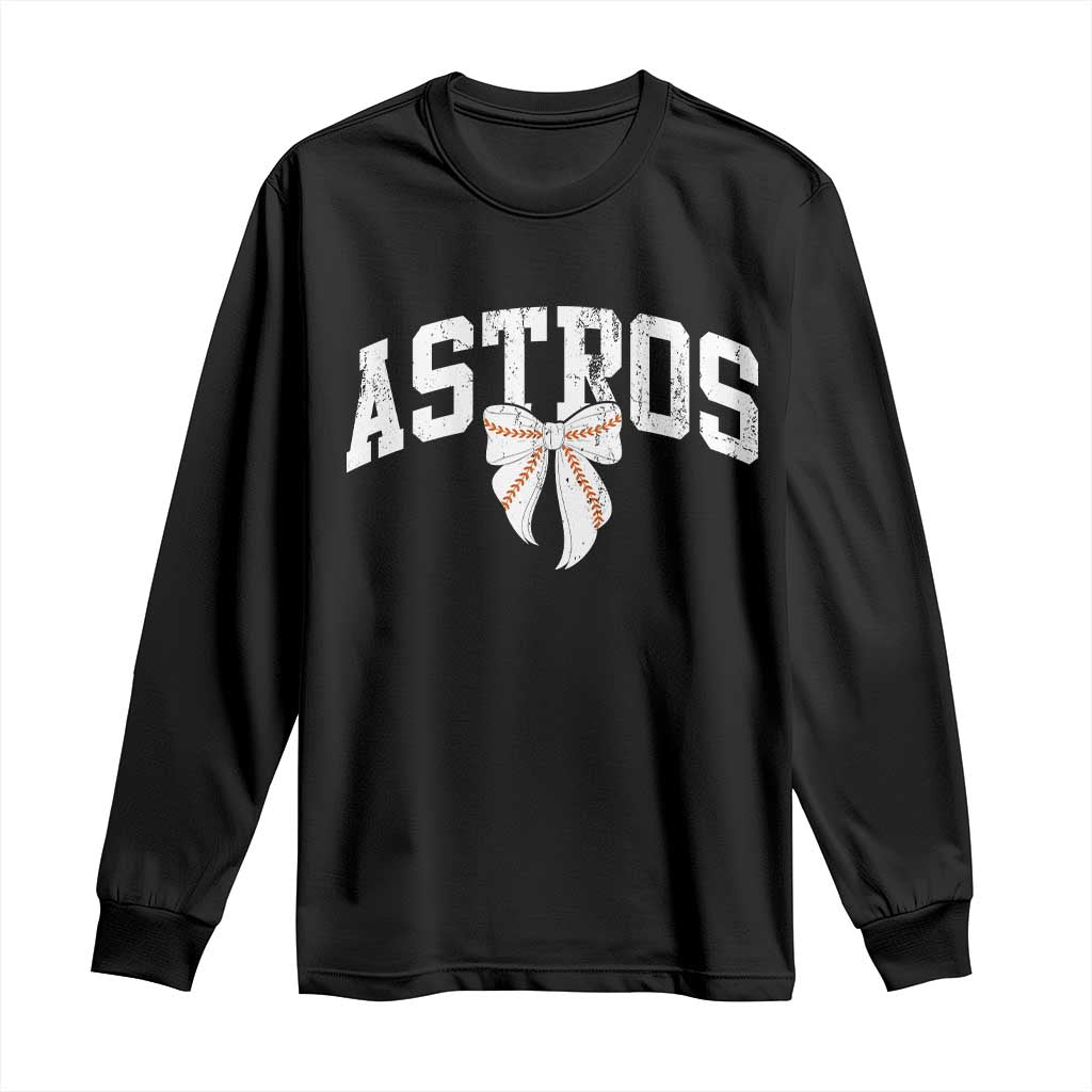 Retro Astro Varsity Name Long Sleeve Shirt Baseball Coquette Bow TS10 Black Print Your Wear