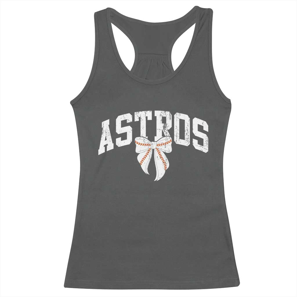 Retro Astro Varsity Name Racerback Tank Top Baseball Coquette Bow TS10 Dark Heather Print Your Wear