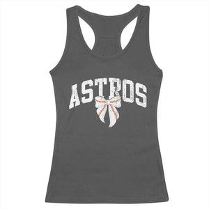 Retro Astro Varsity Name Racerback Tank Top Baseball Coquette Bow TS10 Dark Heather Print Your Wear