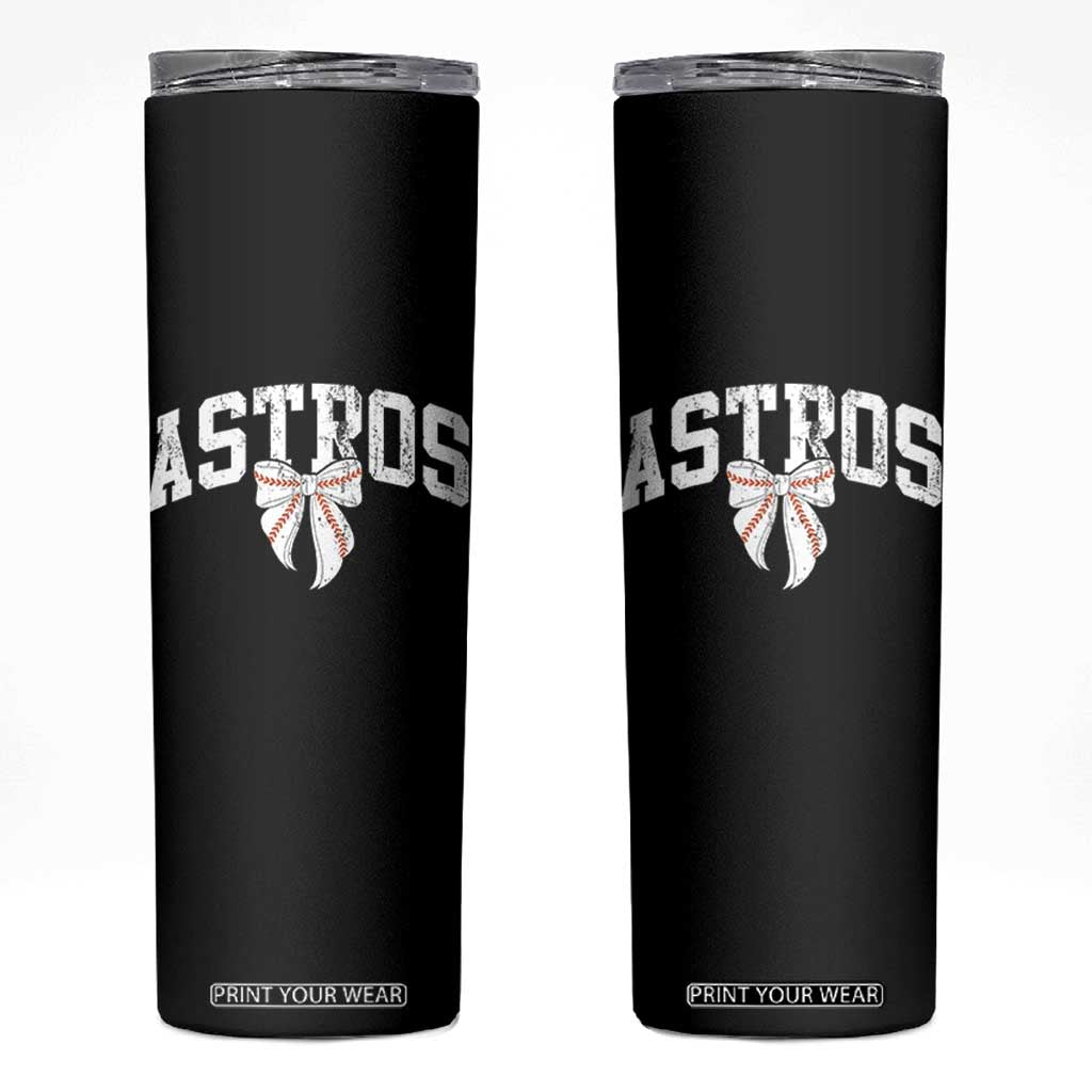 Retro Astro Varsity Name Skinny Tumbler Baseball Coquette Bow TS10 Black Print Your Wear