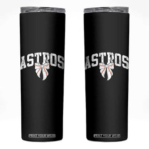 Retro Astro Varsity Name Skinny Tumbler Baseball Coquette Bow TS10 Black Print Your Wear