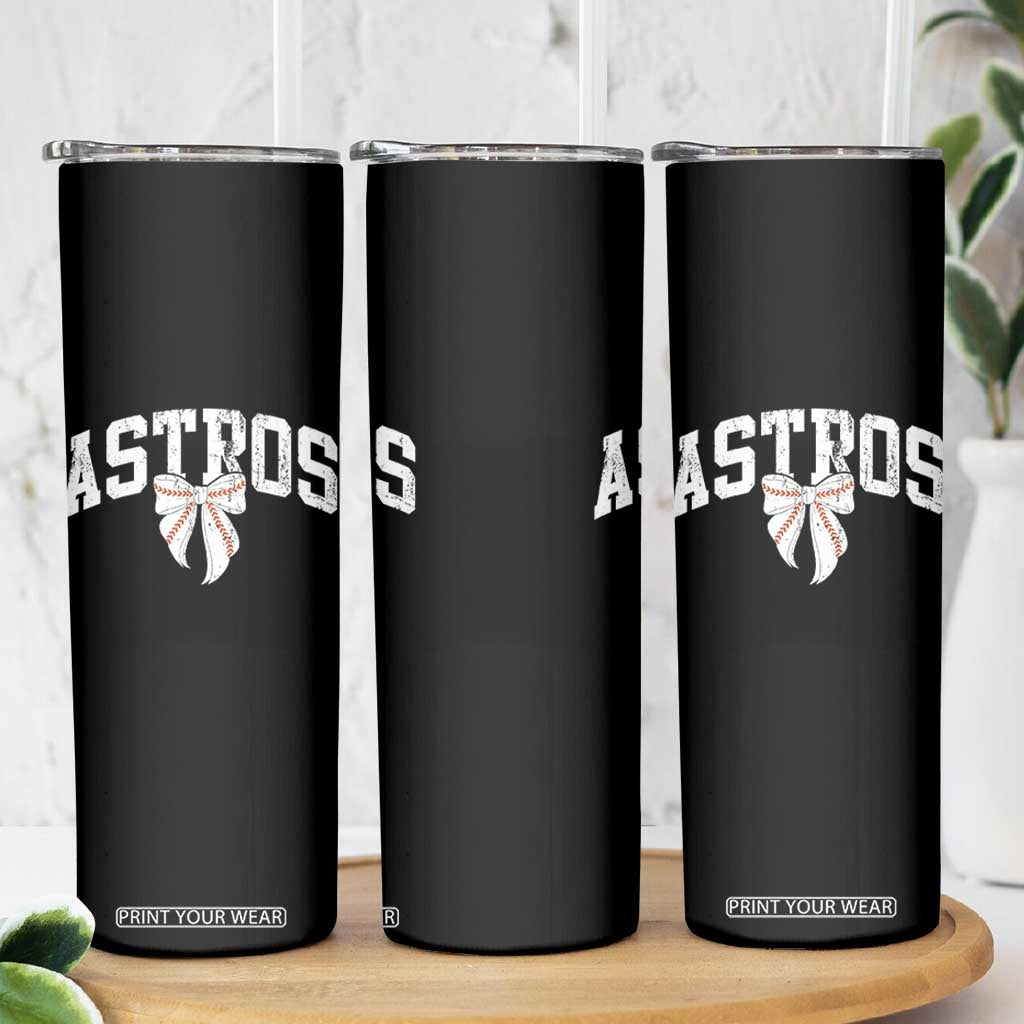 Retro Astro Varsity Name Skinny Tumbler Baseball Coquette Bow TS10 Print Your Wear