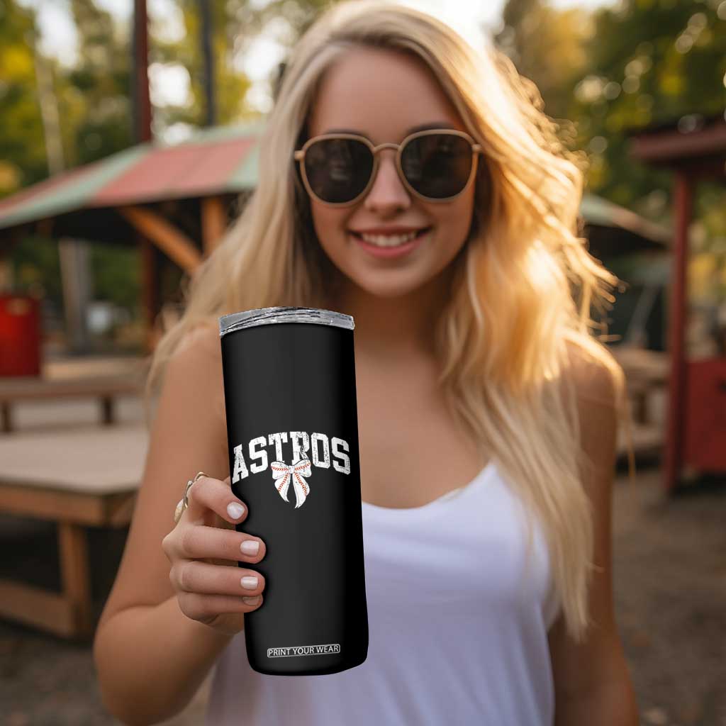 Retro Astro Varsity Name Skinny Tumbler Baseball Coquette Bow TS10 Print Your Wear