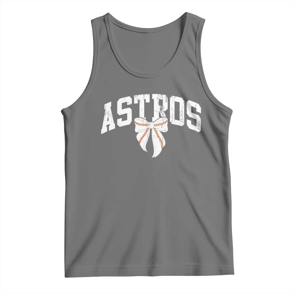 Retro Astro Varsity Name Tank Top Baseball Coquette Bow TS10 Black Heather Print Your Wear