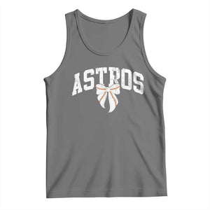 Retro Astro Varsity Name Tank Top Baseball Coquette Bow TS10 Black Heather Print Your Wear