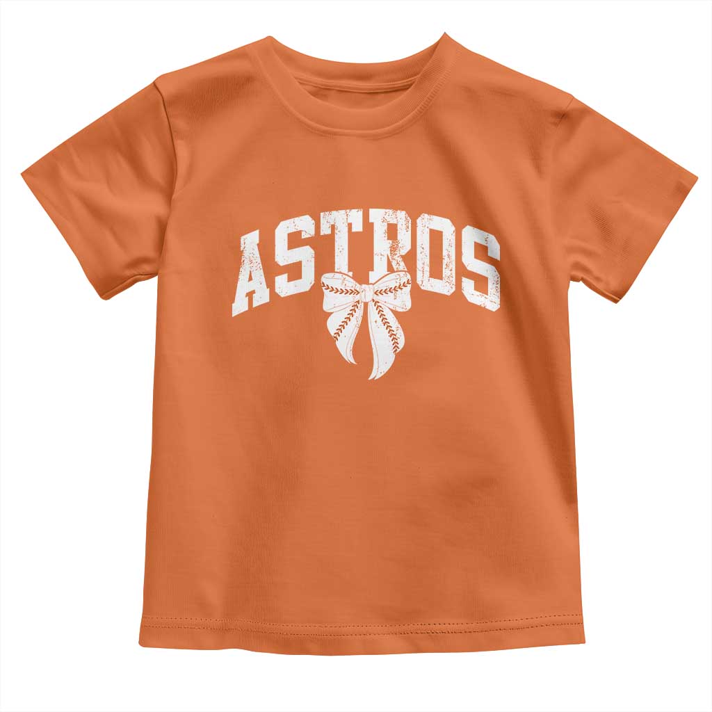 Retro Astro Varsity Name Toddler T Shirt Baseball Coquette Bow TS10 Orange Print Your Wear