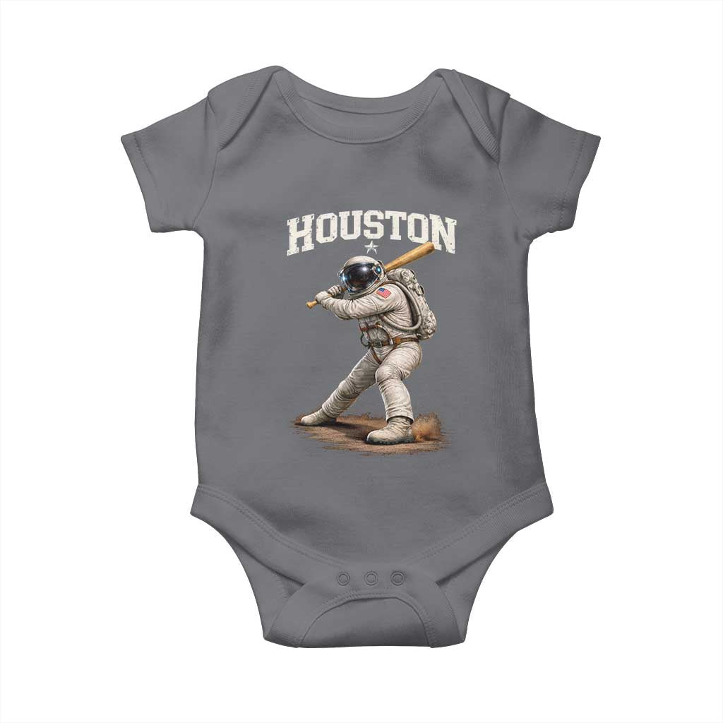 Houston Astronaut Baseball Player Baby Onesie Clutch City TS10 Charcoal Print Your Wear