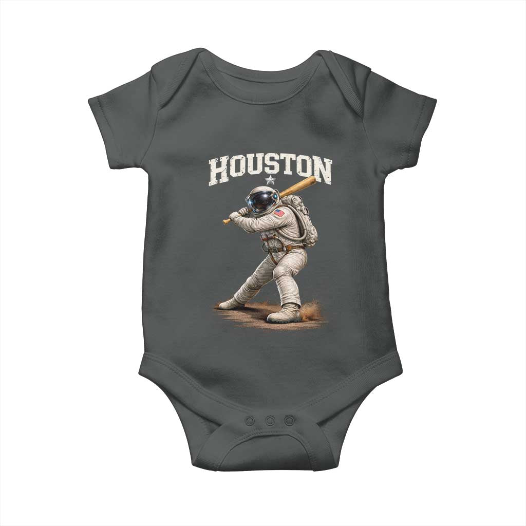 Houston Astronaut Baseball Player Baby Onesie Clutch City TS10 Dark Heather Print Your Wear