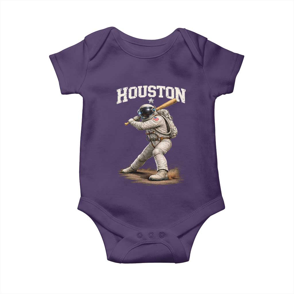 Houston Astronaut Baseball Player Baby Onesie Clutch City TS10 Purple Print Your Wear