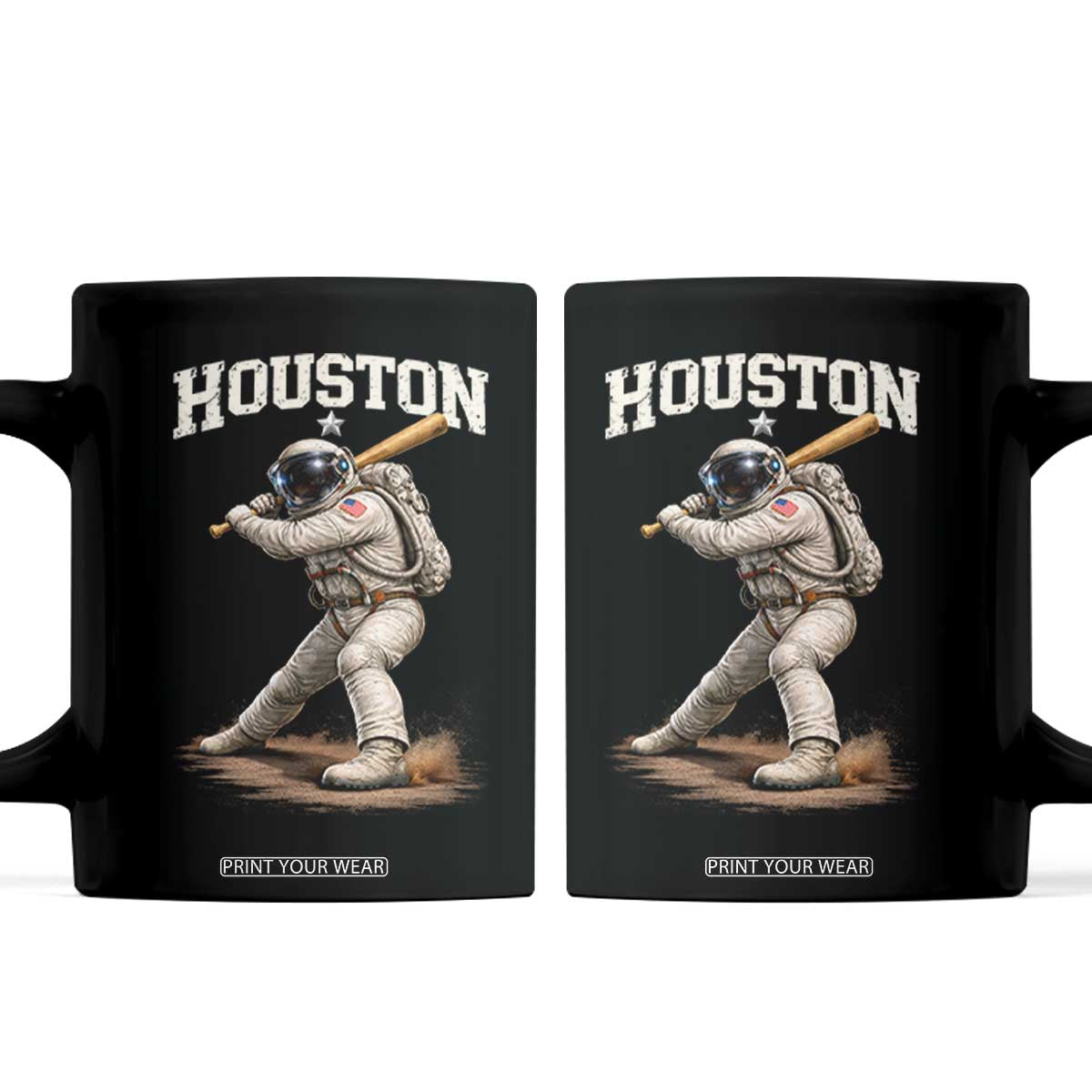 Houston Astronaut Baseball Player Coffee Mug Clutch City TS10 Black Print Your Wear