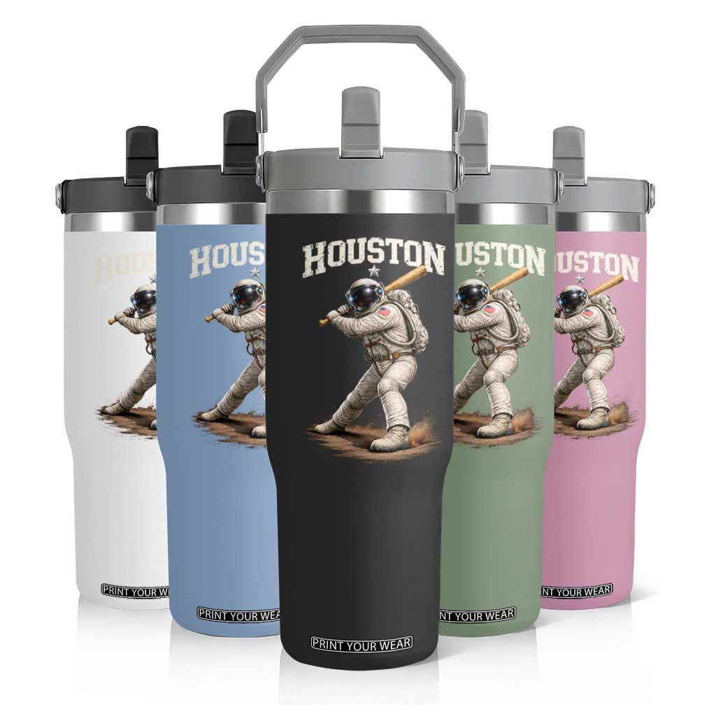 Houston Astronaut Baseball Player Flip Straw Tumbler Clutch City TS10 Print Your Wear