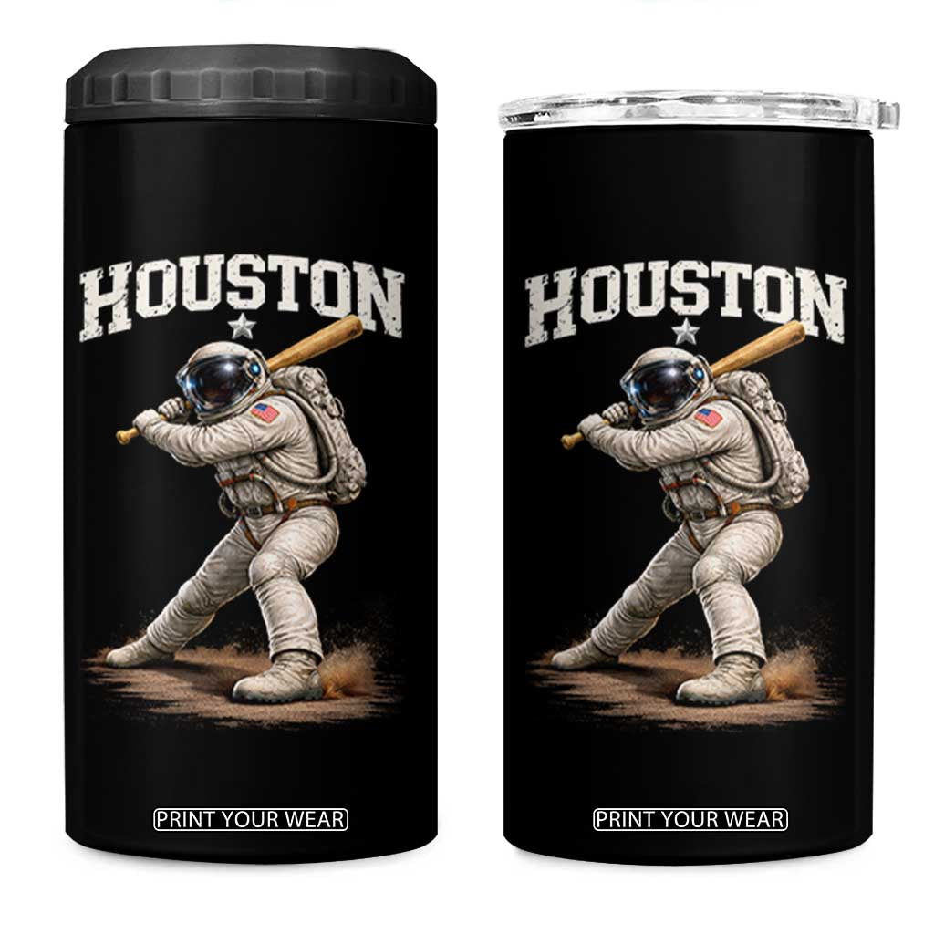 Houston Astronaut Baseball Player 4 in 1 Can Cooler Tumbler Clutch City TS10 One Size: 16 oz Black Print Your Wear