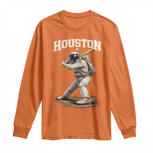 Houston Astronaut Baseball Player Long Sleeve Shirt Clutch City TS10 Orange Print Your Wear