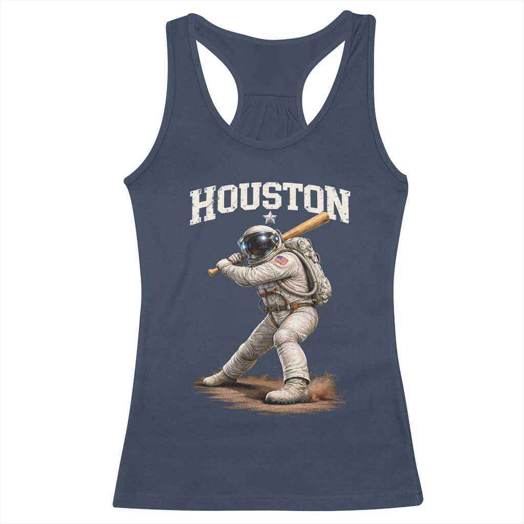 Houston Astronaut Baseball Player Racerback Tank Top Clutch City TS10 Navy Print Your Wear