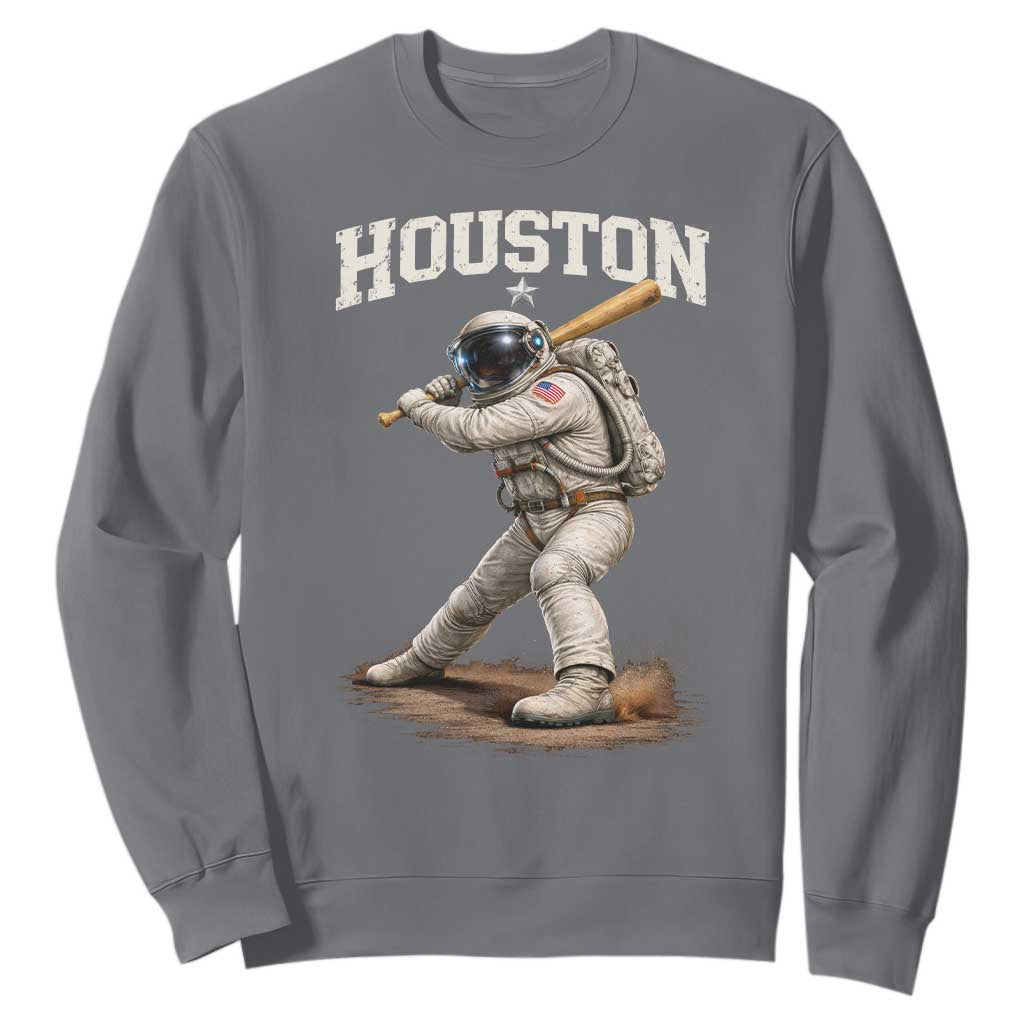 Houston Astronaut Baseball Player Sweatshirt Clutch City TS10 Charcoal Print Your Wear