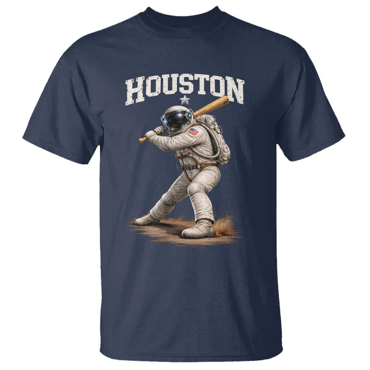 Houston Astronaut Baseball Player T Shirt Clutch City TS10 Navy Print Your Wear