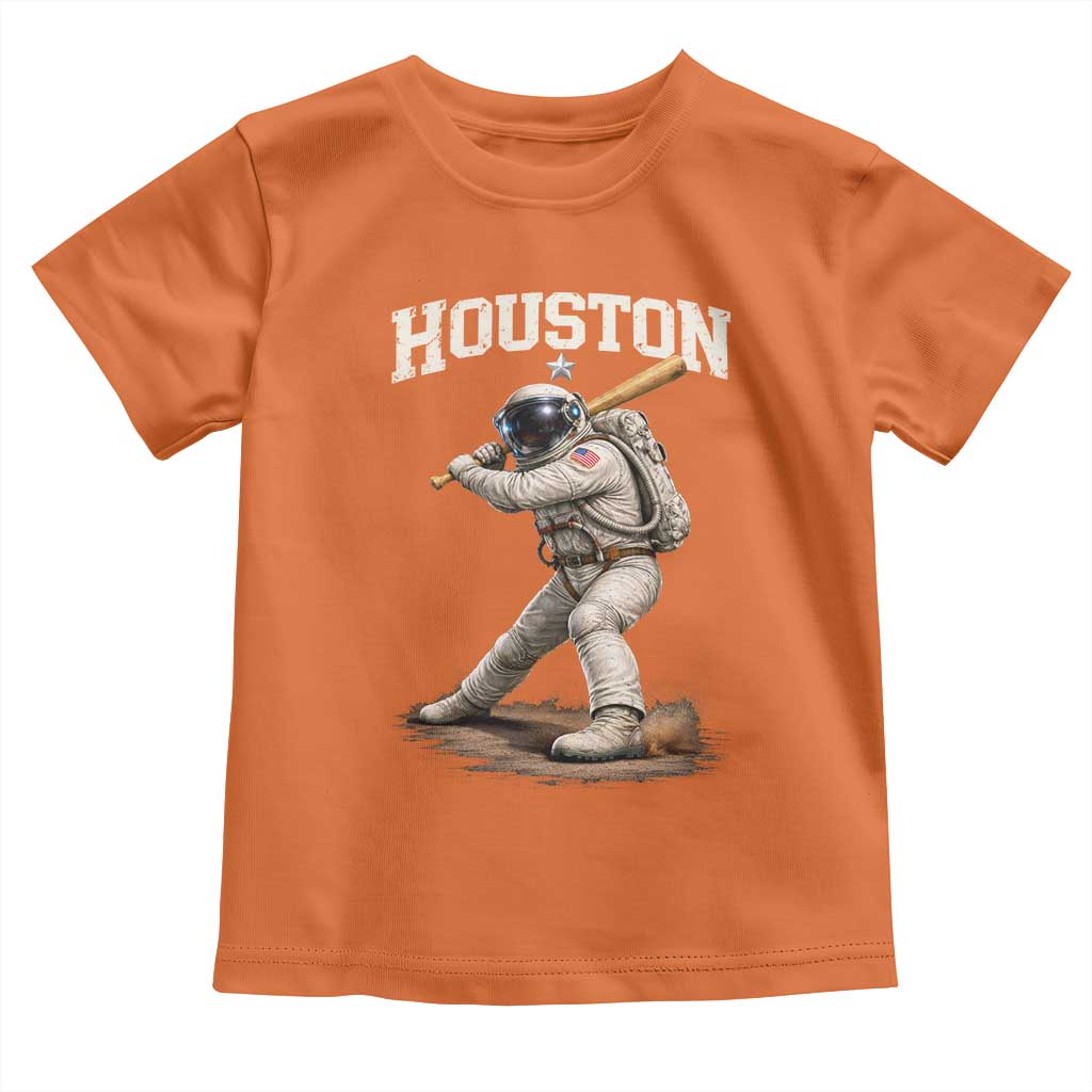 Houston Astronaut Baseball Player Toddler T Shirt Clutch City TS10 Orange Print Your Wear