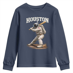 Houston Astronaut Baseball Player Youth Sweatshirt Clutch City TS10 Navy Print Your Wear
