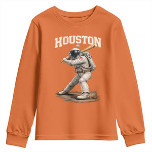 Houston Astronaut Baseball Player Youth Sweatshirt Clutch City TS10 Orange Print Your Wear