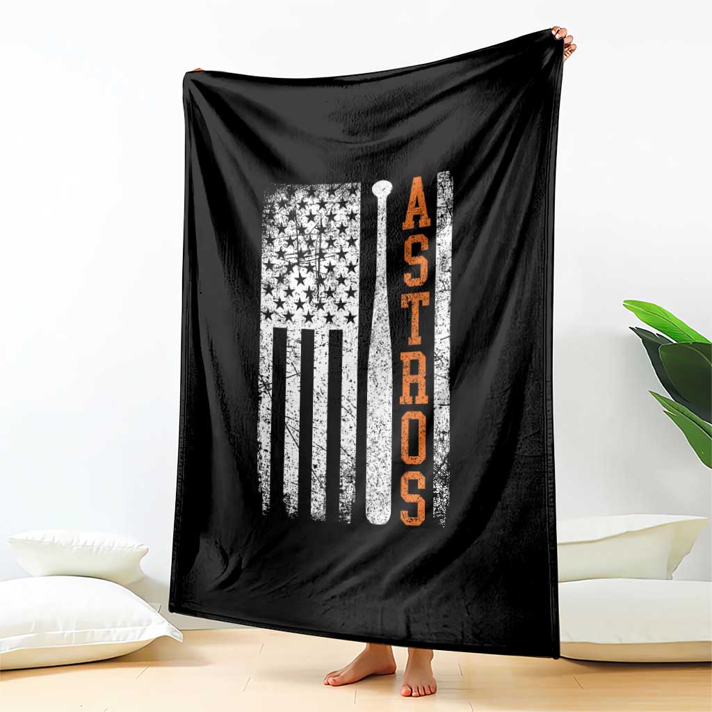 Vintage Astro Throw Blanket Last Name Baseball American Flag Retro Style 70s 80s 90s TS10 Print Your Wear