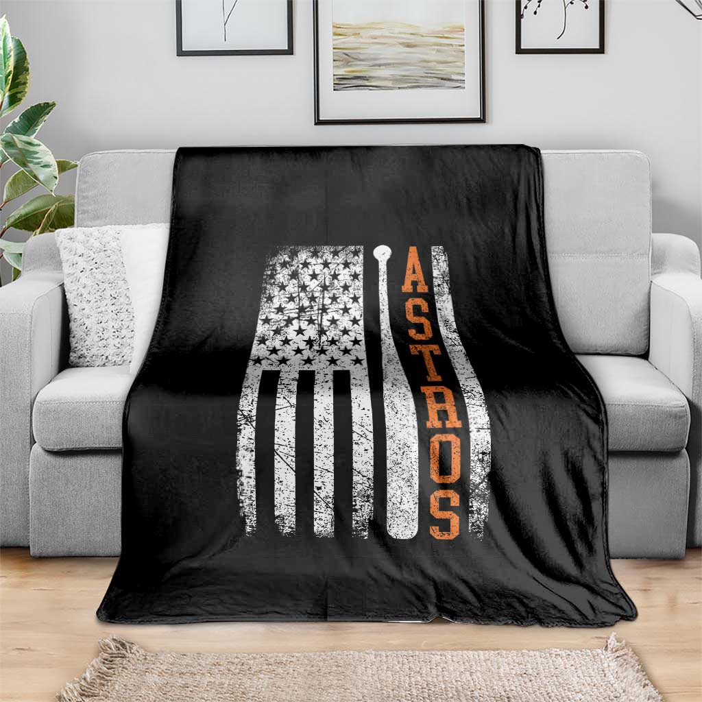 Vintage Astro Throw Blanket Last Name Baseball American Flag Retro Style 70s 80s 90s TS10 Print Your Wear