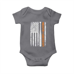 Vintage Astro Baby Onesie Last Name Baseball American Flag Retro Style 70s 80s 90s TS10 Charcoal Print Your Wear