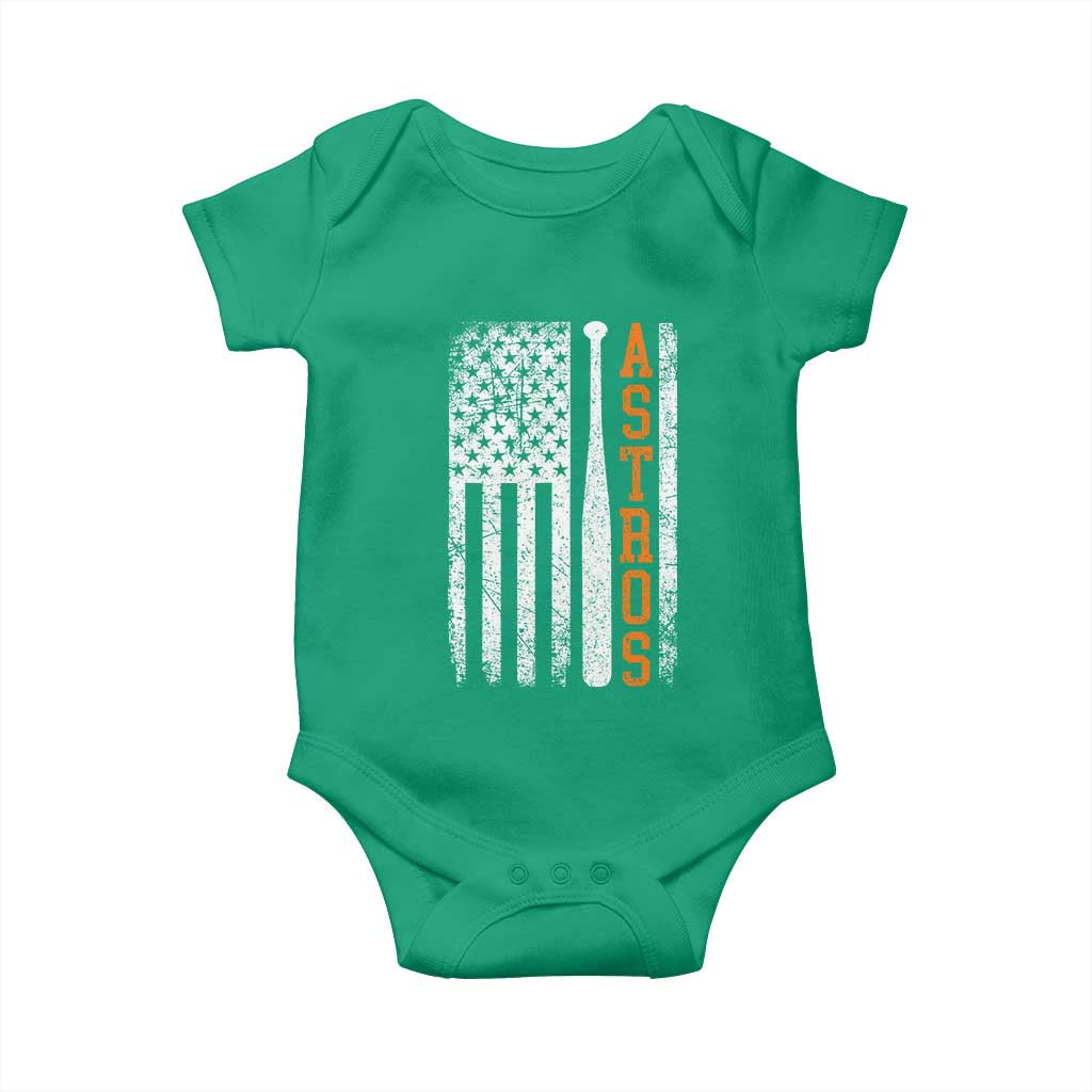 Vintage Astro Baby Onesie Last Name Baseball American Flag Retro Style 70s 80s 90s TS10 Irish Green Print Your Wear