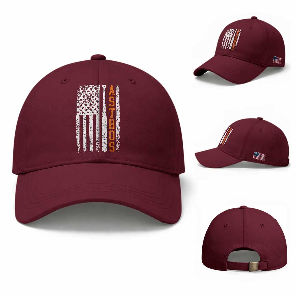 Vintage Astro Baseball Cap Last Name Baseball American Flag Retro Style 70s 80s 90s TS10 Baseball Cap Universal Fit Maroon Print Your Wear