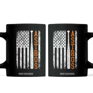 Vintage Astro Coffee Mug Last Name Baseball American Flag Retro Style 70s 80s 90s TS10 Black Print Your Wear