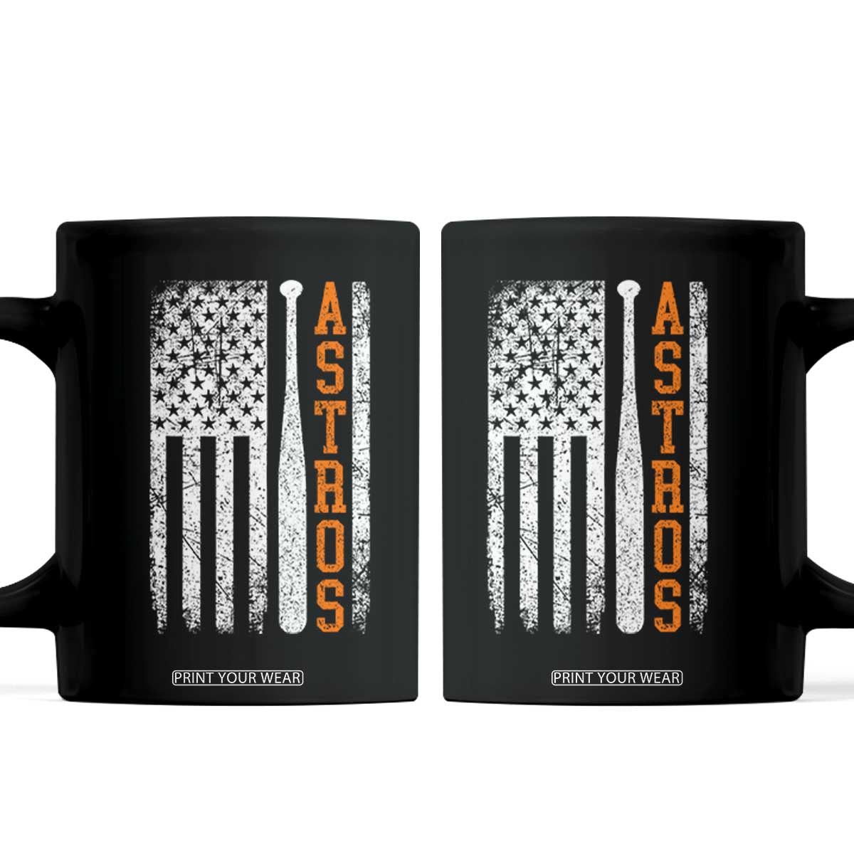 Vintage Astro Coffee Mug Last Name Baseball American Flag Retro Style 70s 80s 90s TS10 Black Print Your Wear