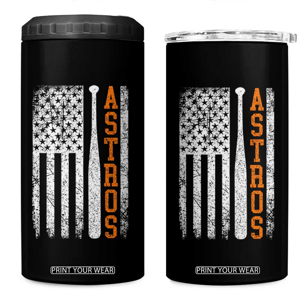 Vintage Astro 4 in 1 Can Cooler Tumbler Last Name Baseball American Flag Retro Style 70s 80s 90s TS10 One Size: 16 oz Black Print Your Wear