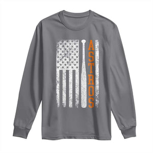 Vintage Astro Long Sleeve Shirt Last Name Baseball American Flag Retro Style 70s 80s 90s TS10 Charcoal Print Your Wear