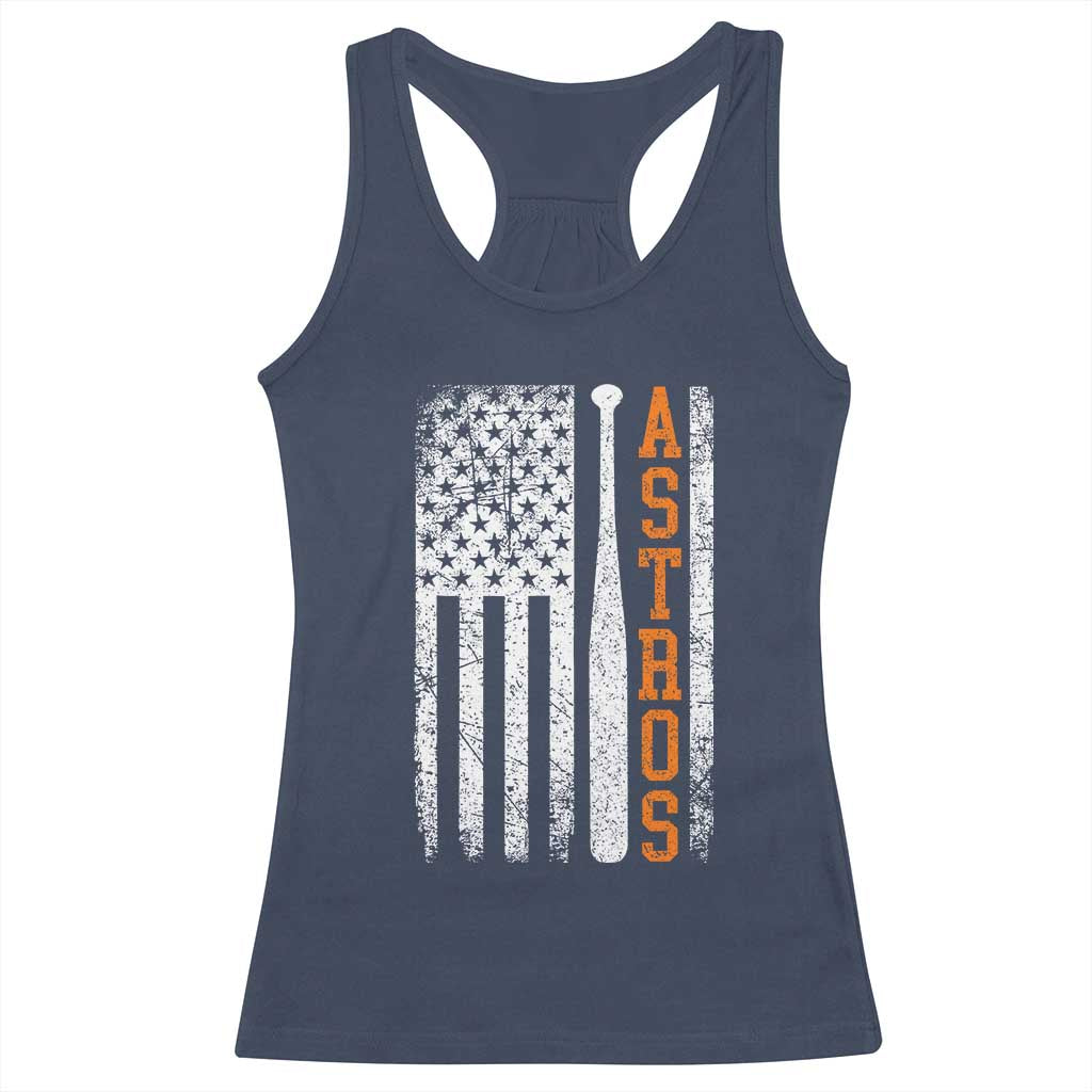 Vintage Astro Racerback Tank Top Last Name Baseball American Flag Retro Style 70s 80s 90s TS10 Navy Print Your Wear
