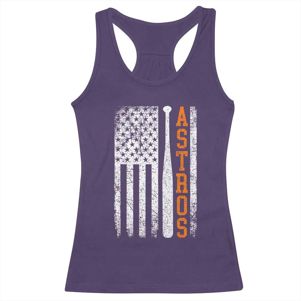 Vintage Astro Racerback Tank Top Last Name Baseball American Flag Retro Style 70s 80s 90s TS10 Purple Print Your Wear