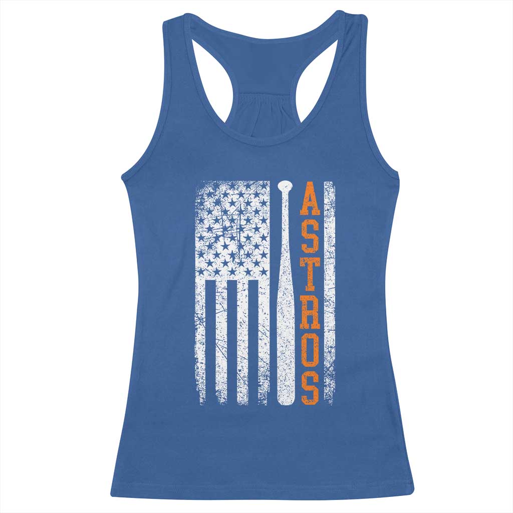 Vintage Astro Racerback Tank Top Last Name Baseball American Flag Retro Style 70s 80s 90s TS10 Royal Blue Print Your Wear